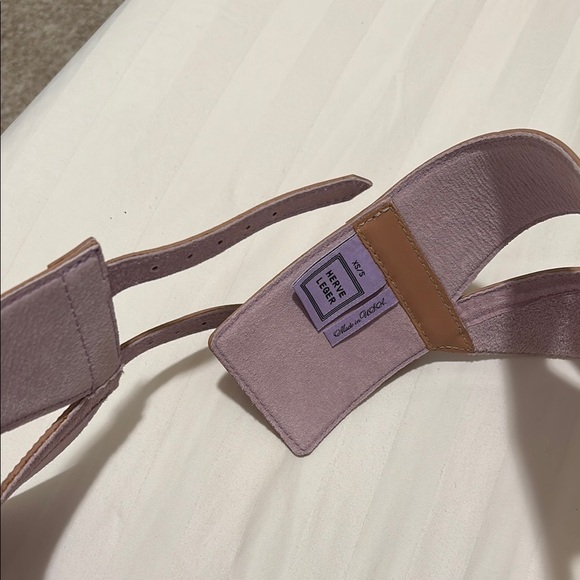 New Herve Leger Brown Tan Leather Waist Belt - Picture 6 of 9